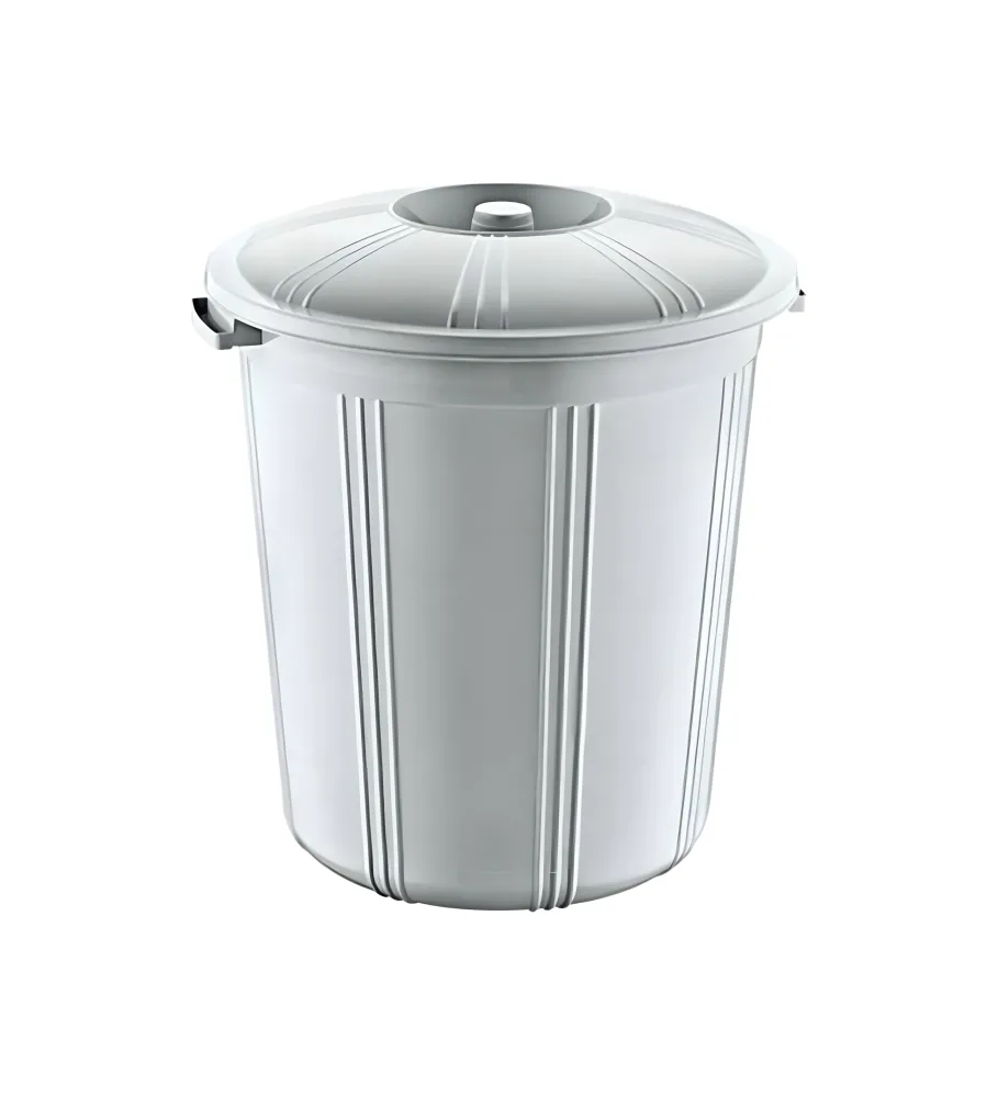 GRİ ÇÖP KOVASI KAPAKLI 90 lt