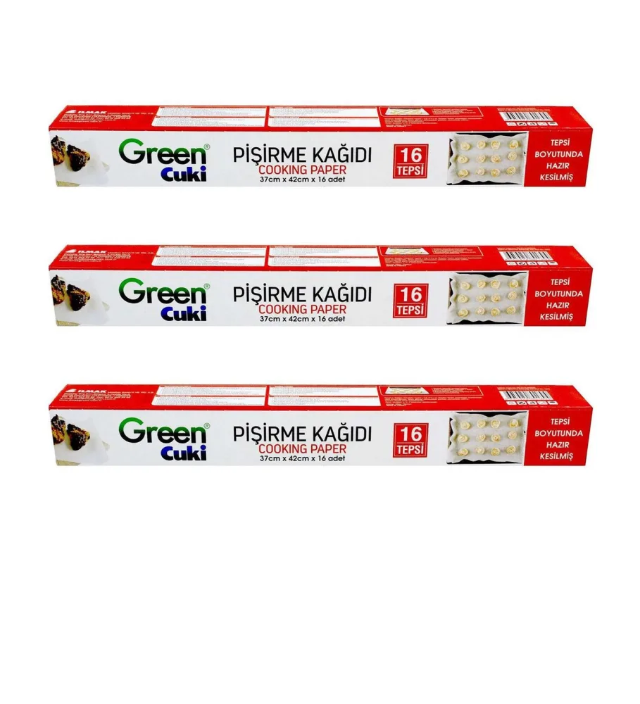 GREEN PİŞİRME KAĞIDI **KESİLMİŞ** 16 YAPRAK