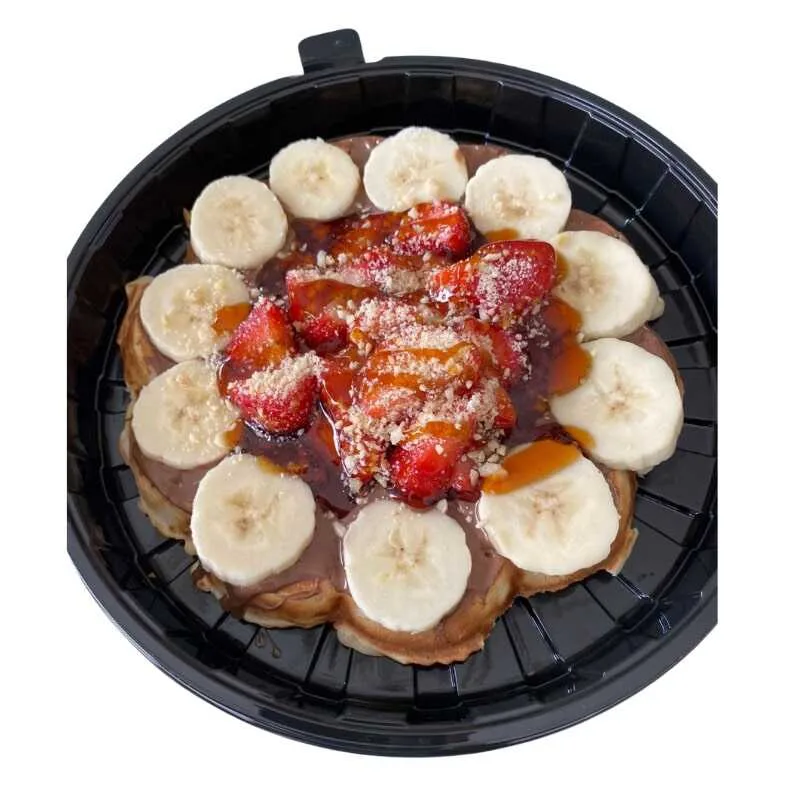 SİYAH WAFFLE KABI + KAPAK TAKIM 200 ADET